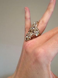 Chanel 16C Rare ‘Fairy Bouquet’ crystal CC Ring Size 5 1/4