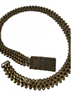 Vintage 97A, 1997 Fall Chanel Bronze Metal Chain link belt 27” generally a US 4