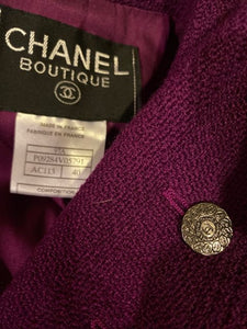 97A, 1997 Fall Chanel Vintage Merlot Jacket Blazer FR 40 US 4