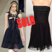 Load image into Gallery viewer, Chanel 06A, 2006 Fall Black Layer Lace Mini Tube Dress FR 38 US 4