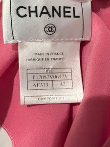 Chanel 01C 2001 Cruise Pink Silk Shell Blouse FR 42 US 8/10