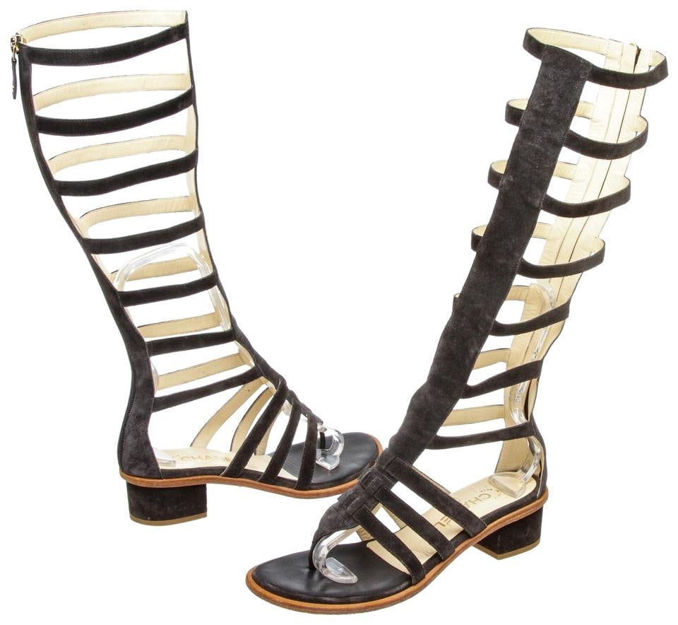 Gladiator 15S Summer Strap Flat Sandal Boots Dark Sue – HelensChanel