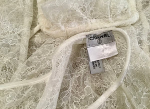 Chanel ‘Le Make Up De Chanel’ 04A, 2004 Fall Autumn lace pullover top blouse FR 40 US 4/6