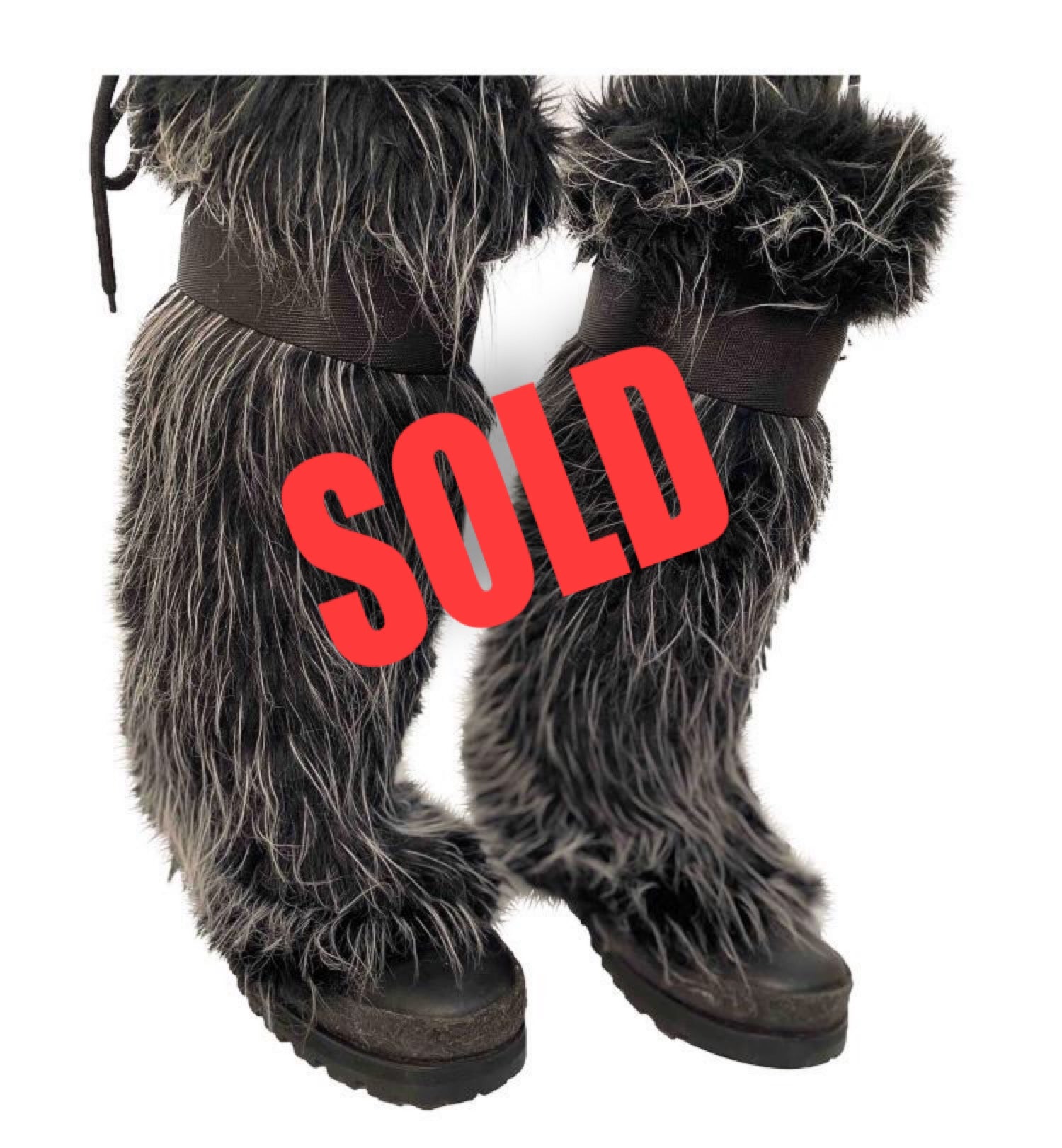Chanel vintage 2002 Fantasy Fur Yeti gray knee high snow Chanel vintage 2002 Fantasy Fur Yeti gray knee high snow