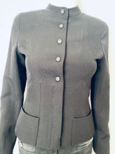 Load image into Gallery viewer, Chanel 02A 2002 Fall Black Collarless Jacket FR 34 US 2/4