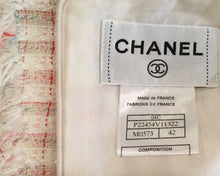 Load image into Gallery viewer, Chanel Vintage 04C 2004 Cruise Resort Ivory multicolor Pink Tweed Fringe Dress FR 42 US 6-8
