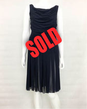 Load image into Gallery viewer, Vintage Chanel 00S, 2000 Spring Summer Black Draped Pleated Chiffon Silk Dress FR 38 US 4