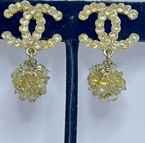 Chanel 05A Crystal CC Pearl Drop Earrings