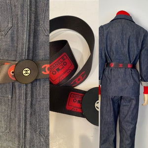 Rare Chanel Vintage 04P, 2004 Spring Disc Cassette Record Fabric Belt