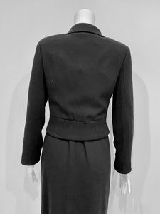 Vintage Chanel 99S, 1999 Summer Black zip up ribbed short jacket FR 40 US 6