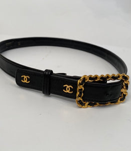 CHANEL Pre-Owned 1996 CC Leather Buckle Belt - Farfetch