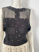 Load image into Gallery viewer, Chanel 2003 Fall 03A Snap Collection black silk chiffon blouse top FR 42 US 6/8