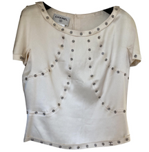 Load image into Gallery viewer, Chanel 03A Snap Collection 2003 Fall Off White/Ivory Blouse Top FR 36 US 2/4
