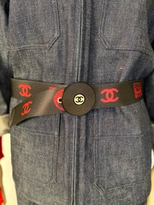 Rare Chanel Vintage 04P, 2004 Spring Disc Cassette Record Fabric Belt