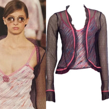 Load image into Gallery viewer, Chanel Vintage 03C 2003 Cruise Resort Summer sheer cardigan camisole 2 piece twinset US 4