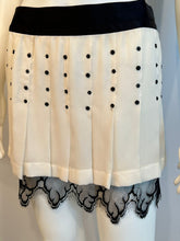 Load image into Gallery viewer, Chanel 2003 Fall 03A Snap Collection White Black Silk Mini Skirt FR 38 US 4