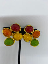 Load image into Gallery viewer, 93P Vintage Chanel Gripoix multicolor Clip on oversized earrings