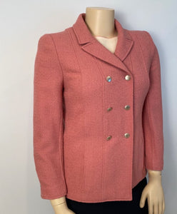 Vintage Chanel 98P, 1998 Spring Mauve Dusty Pink jacket blazer US 10/12