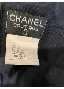 1995, 95P Vintage Chanel Dark Navy Skirt FR 40