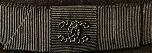 Chanel Fur Felt Fedora grosgrain ribbon CC Crystal Logo Black Hat Sz 57
