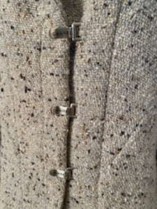 Chanel vintage 99A, 1999 Fall Brown Tweed Long Jacket subtle sparkle FR 40 US 6/8