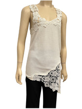 Load image into Gallery viewer, Chanel 11P 2011 Spring Floral Cotton Crochet White Asymmetrical Blouse Top FR 36 US 4