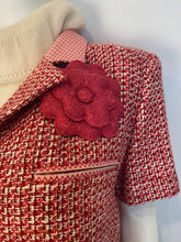 Load image into Gallery viewer, Vintage Chanel 02P, 2002 Spring Pink/Red Short Sleeve Tweed Jacket FR 42