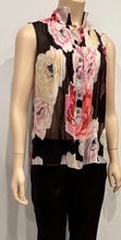 Load image into Gallery viewer, Chanel 11P 2011 Spring Black Floral Silk Chiffon Top Blouse FR 38 US 4/6