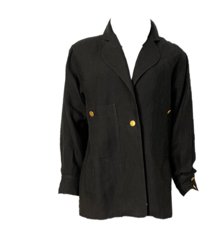 Chanel vintage 80’s/90’s black linen jacket US 4/6/8/10