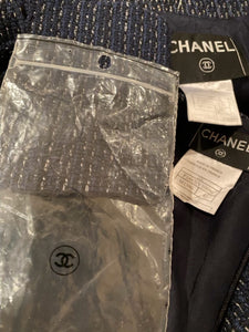 Chanel 02C 2002 Cruise Blue Skirt Suit FR 42 US 8