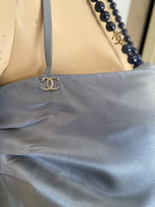 Chanel 00C 2000 Cruise Resort Dusty Blue Silk Skirt Set