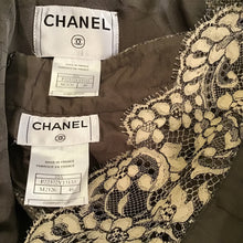 Load image into Gallery viewer, Chanel Vintage 03A, 2003 Fall Autumn Brown Tweed Lace Jacket Blazer Skirt Suit Set FR 48 US 14/16