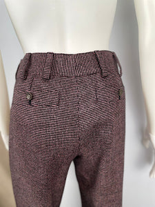 Chanel 05A 2005 Fall Tiny Pink Black Checks Pants Trousers FR 34 US 2/4