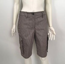 Load image into Gallery viewer, Chanel 08C 2008 Cruise Resort Pinstripe Denim Blue cargo Shorts FR 36 US 4