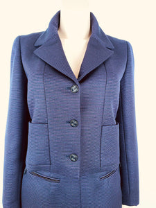 Chanel 01P 2001 Spring Navy Blue Skirt Suit with Jacket FR 38/40