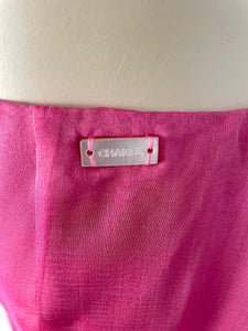 Chanel Vintage 01C, 2001 Cruise Resort Silk Pink Skirt FR 38 US 4