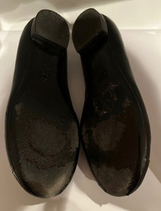 Chanel Black Leather loafer flat shoes EU 37 US 6.5