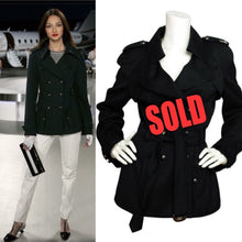 Load image into Gallery viewer, Chanel Vintage 08C Cruise Resort Navy Blue Belted Trench Coat Jacket FR 50 US 14/16