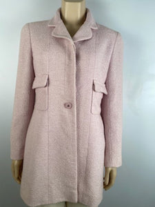 1990’s Vintage Chanel Boutique pastel pink lilac coat jacket US 4/6/8