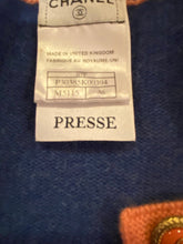 Load image into Gallery viewer, Chanel 07P 2007 Spring Dusty Blue Peach Trim Cashmere Cardigan Sweater FR 38 US 4