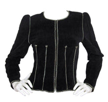 Load image into Gallery viewer, Chanel Vintage 06A 2006 Fall Autumn &quot;washed&#39;Velvet Jacket w/ chains FR 42 US 6/8