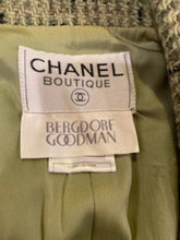 Load image into Gallery viewer, 97A, 1997 Fall Vintage Chanel Green Tweed Jacket FR 42 US 6/8