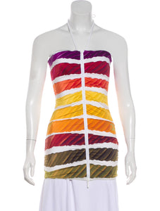 Chanel 2014 Spring Resort Cruise RTW Colorama swim Top FR 34 US 2/4