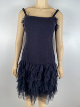 Load image into Gallery viewer, Vintage Chanel 02C 2002 Cruise Resort Navy Blue Wool Dress FR 38 US 4/6