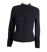 Load image into Gallery viewer, Chanel 02A 2002 Fall Black Collarless Jacket FR 34 US 2/4
