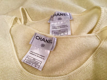 Load image into Gallery viewer, Chanel vintage 00C 2000 Cruise Resort Pastel Pale Yellow Short Sleeve Twinset Blouse Tank Top FR 36 US 4