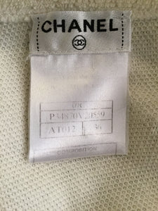 Chanel Swim Robe Ivory Metallic terrycloth Cotton Gold CC Logos 09C Cruise Resort FR 36 US 4/6/8