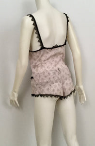 Rare Chanel Vintage 03A 2003 Fall Silk Lingerie 2 Piece sleepwear set boy short tank top camisole FR 40 US 6