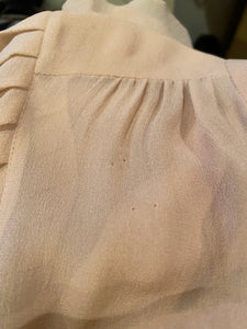 Vintage 2002 Chanel 2 piece beige silk chiffon pleated accordion dress set US 6