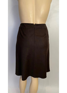 Chanel Vintage 99A 1999 Fall Brown Wool Pleated Skirt US 14